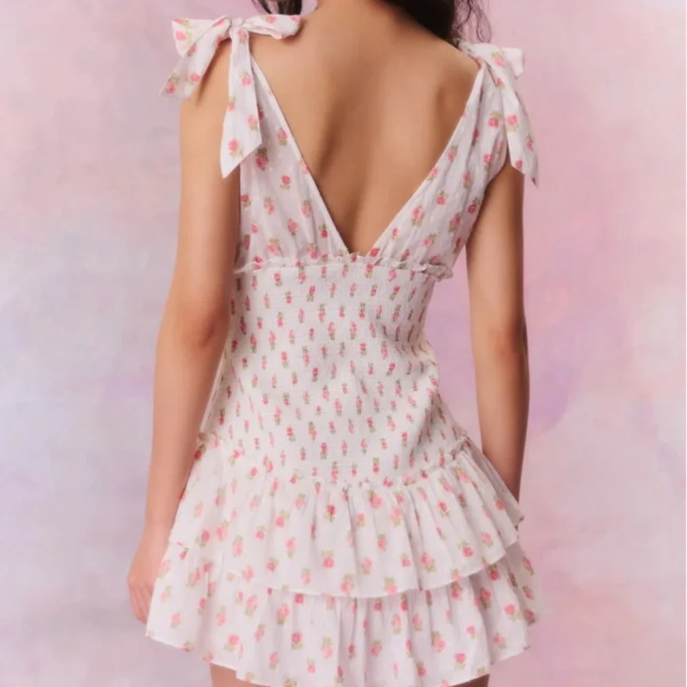 LoveShackFancy Rossi Floral Mini Dress (Small) - Picture 3 of 9